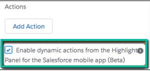 Enable dynamic actions